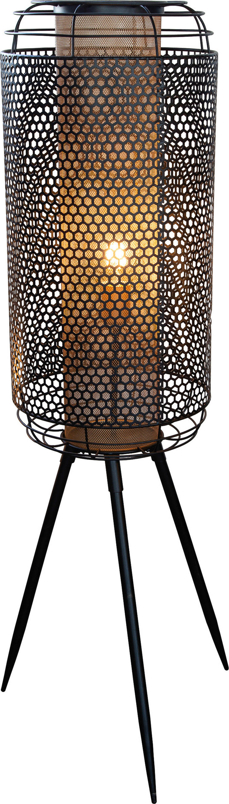 STEHLEUCHTE - Goldfarben/Schwarz, Design, Metall (30/110cm) - Globo