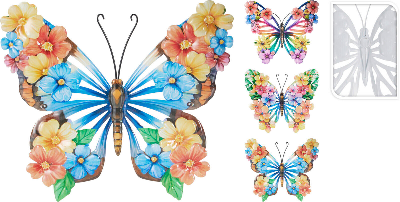 DEKORAČNÝ MOTÝĽ - viacfarebná, Basics, kov (21/0.5/18cm)