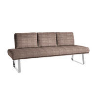 SITZBANK 224/92/78 cm  in Braun, Chromfarben  - Chromfarben/Braun, Design, Textil/Metall (224/92/78cm) - Dieter Knoll