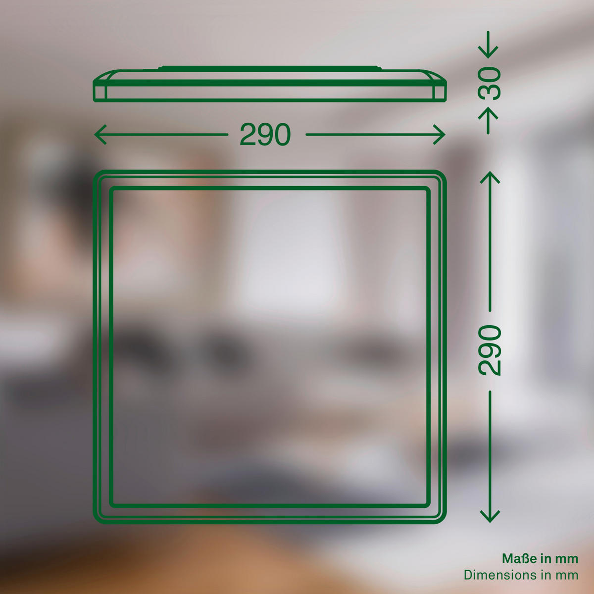 LED-PANEEL Tava A 29/29/3 cm   - Weiß, Basics, Kunststoff (29/29/3cm)