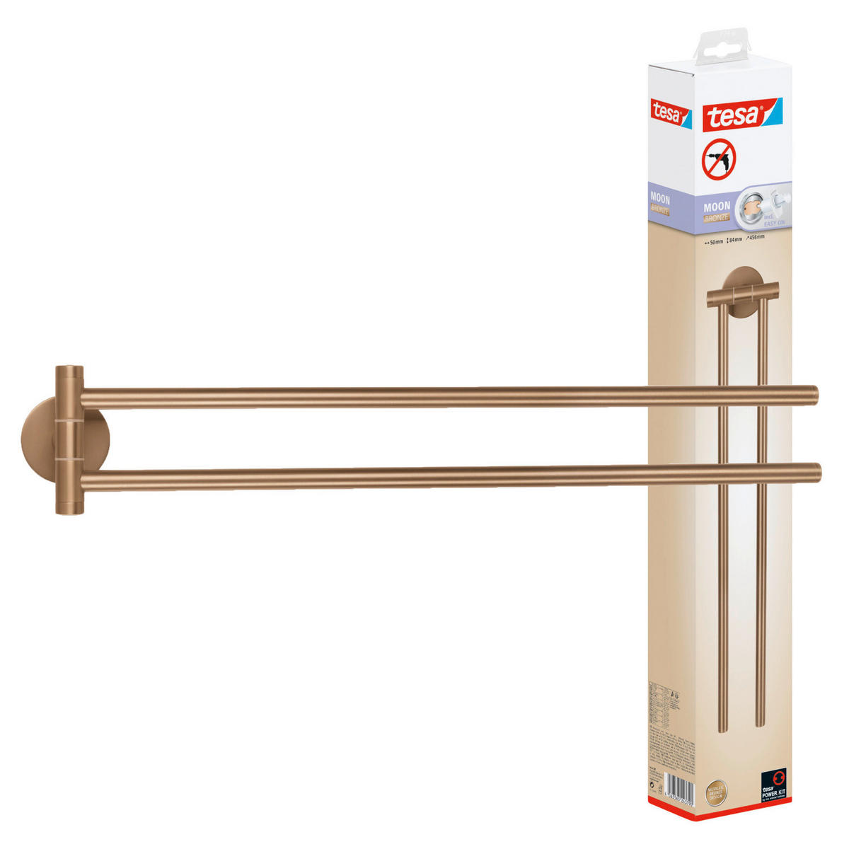 HANDTUCHHALTER Bronzefarben  - Bronzefarben, Basics, Metall (45,6/8,3/5cm) - Tesa