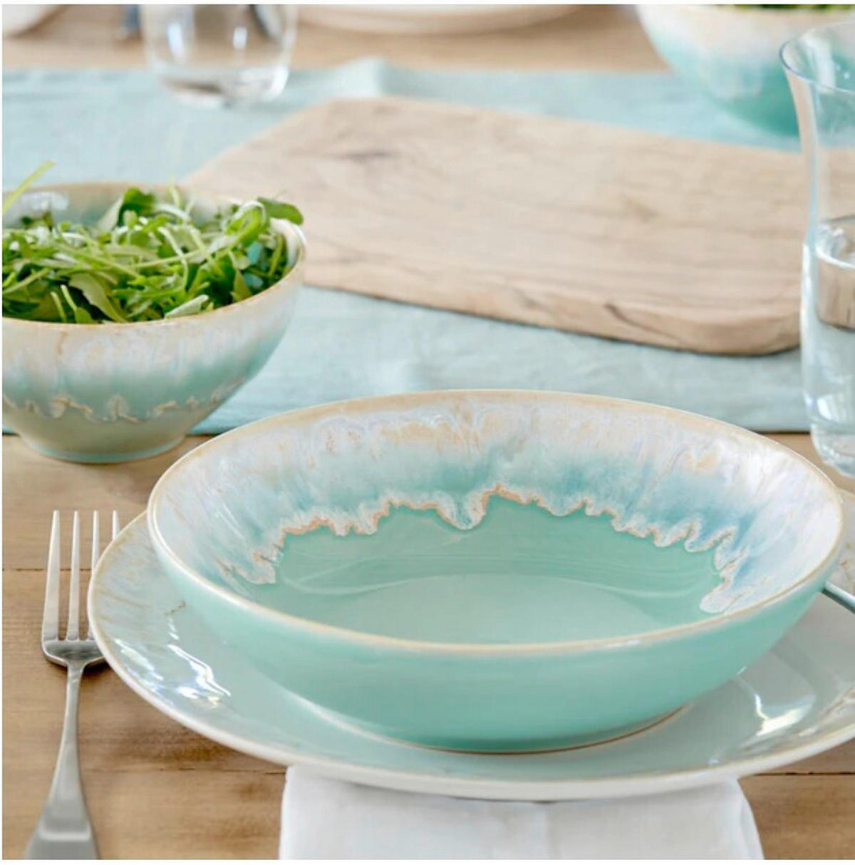 KOMBISERVICE Taormina 30-teilig  - Türkis, Basics, Keramik - Costa Nova