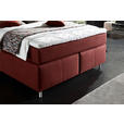 BOXSPRINGBETT 140/200 cm  in Rotbraun  - Rotbraun/Alufarben, KONVENTIONELL, Textil/Metall (140/200cm) - Dieter Knoll