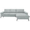 ECKSOFA in Cord, Velours Grau  - Schwarz/Graphitfarben, MODERN, Textil/Metall (180/302cm) - Venda