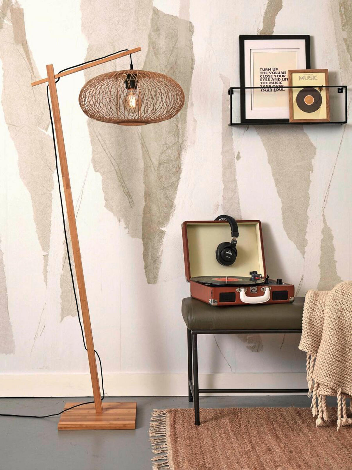 GOLVLAMPA GOOD&MOJO     - naturfärgad, Trend (150/40/62cm) - Good & Mojo