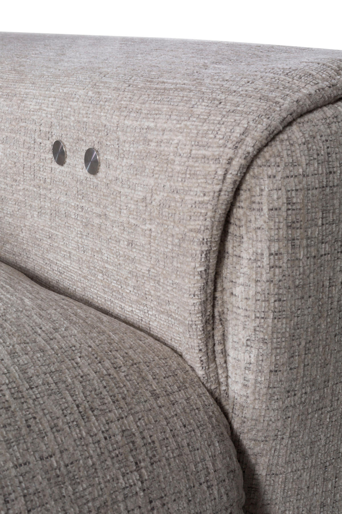 ECKSOFA MATERA Beige Chenille, Struktur Nierenkissen, Kopfteilverstellung, Sitzvorzug  - Beige/Schwarz, Trend, Holz/Textil (226/311cm) - MID.YOU