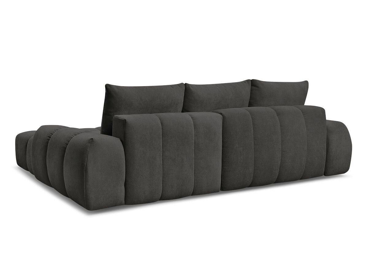 ECKSCHLAFSOFA EVEREST  mit Rücken echt, Armteil links, Armteil rechts Struktur Schwarz  - Schwarz, MODERN, Kunststoff/Textil (318/180cm) - Livetastic