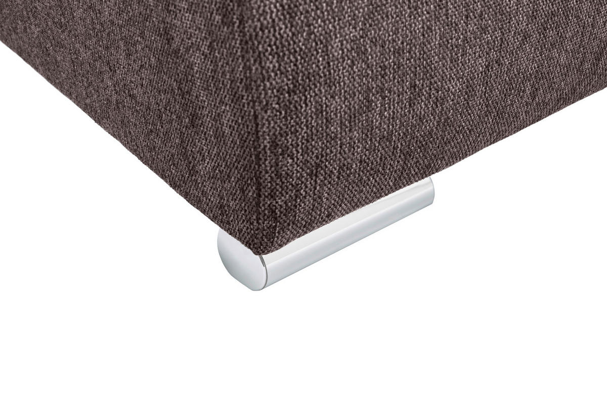 ECKSOFA in Mikrofaser Braun  276/193 cm  - Chromfarben/Braun, MODERN, Kunststoff/Textil (276/193cm) - Hom`in