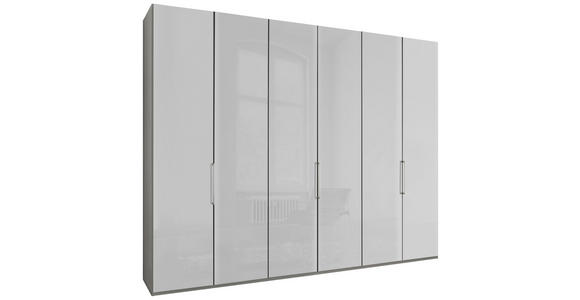 FALTTÜRENSCHRANK  in Grau, Weiß  - Chromfarben/Weiß, KONVENTIONELL, Glas/Holzwerkstoff (300/216/58cm) - Dieter Knoll