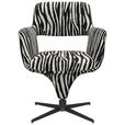 ARMLEHNSTUHL  Stoffauswahl, Sitzfläche 360° drehbar, automatische Rückholfunktion Mikrofaser  - Schwarz/Weiß, Design, Textil/Metall (61/84/63cm) - Novel