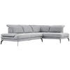 HÖRNSOFFA i vävt tyg ljusgrå  - ljusgrå/svart, Design, metall/textil (293/197cm) - MID.YOU