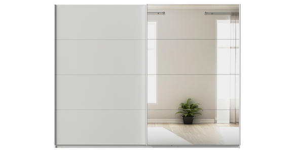 SCHWEBETÜRENSCHRANK  in Seidengrau  - Seidengrau/Alufarben, KONVENTIONELL, Glas/Holzwerkstoff (271/229/62cm) - Xora