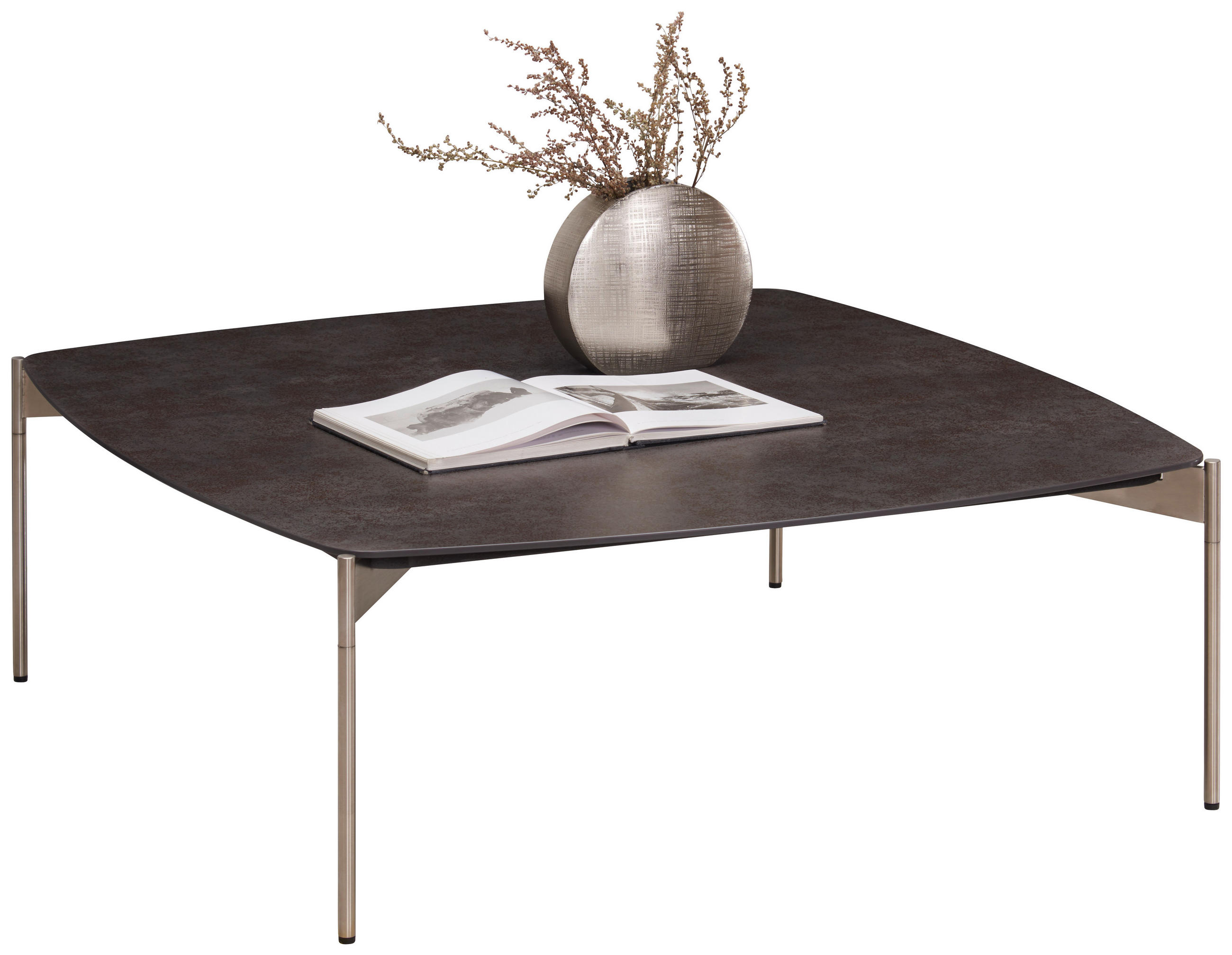 Couchtisch in Metall, Keramik 100/100/35 cm