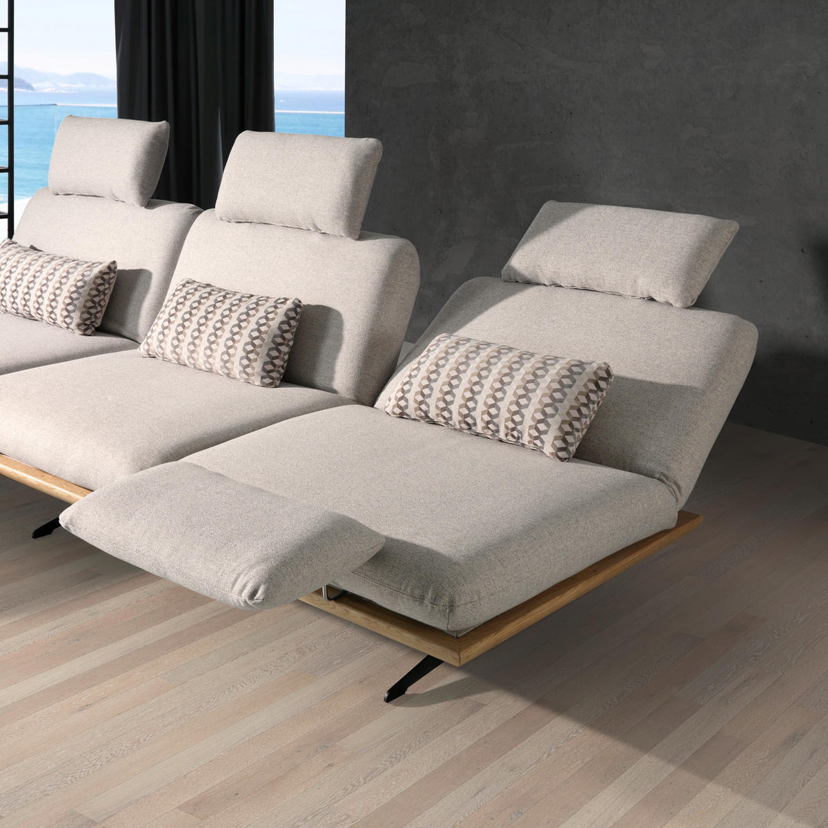 SCHLAFSOFA in Grau  - Schwarz/Grau, Design, Holz/Textil (204/92/90cm) - Dieter Knoll