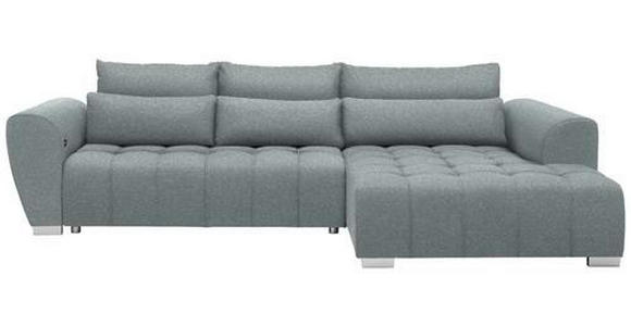 ECKSOFA in Webstoff Türkis  - Türkis/Silberfarben, MODERN, Kunststoff/Textil (304/218cm) - Carryhome