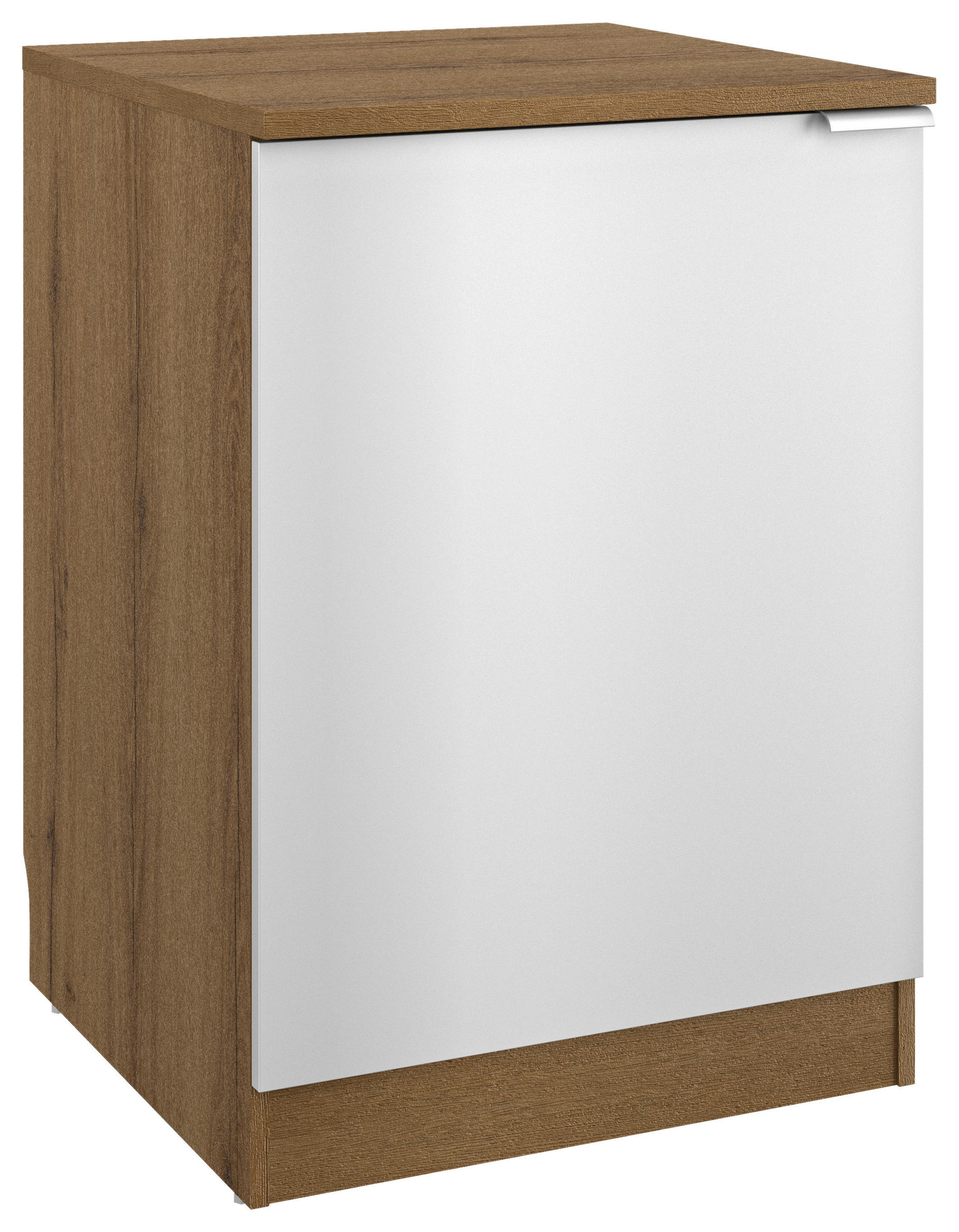 KÜCHENUNTERSCHRANK 60/86/60 cm  in Weiß, Eichefarben  - Eichefarben/Weiß, Basics, Holzwerkstoff/Metall (60/86/60cm) - MID.YOU