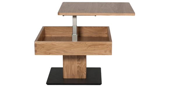 COUCHTISCH in Holz, Holzwerkstoff, Metall 67/67/43-61 cm - Eichefarben/Schwarz, Natur, Holz/Holzwerkstoff (67/67/43-61cm) - Venda