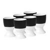 EIERBECHERSET Keramik Porzellan 6-teilig  - Schwarz/Weiß, Basics, Keramik (4,5/6,5cm) - Van Well
