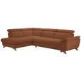 ECKSOFA in Bouclé Cognac  - Eichefarben/Cognac, MODERN, Holz/Textil (212/287cm) - Valnatura