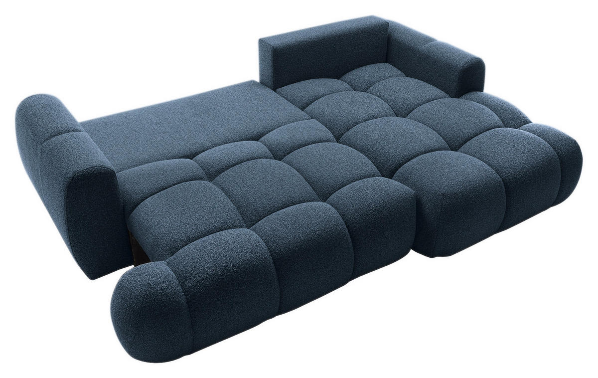 ECKSOFA Dunkelblau Struktur  - Schwarz/Dunkelblau, KONVENTIONELL, Kunststoff/Textil (272/172cm) - Carryhome