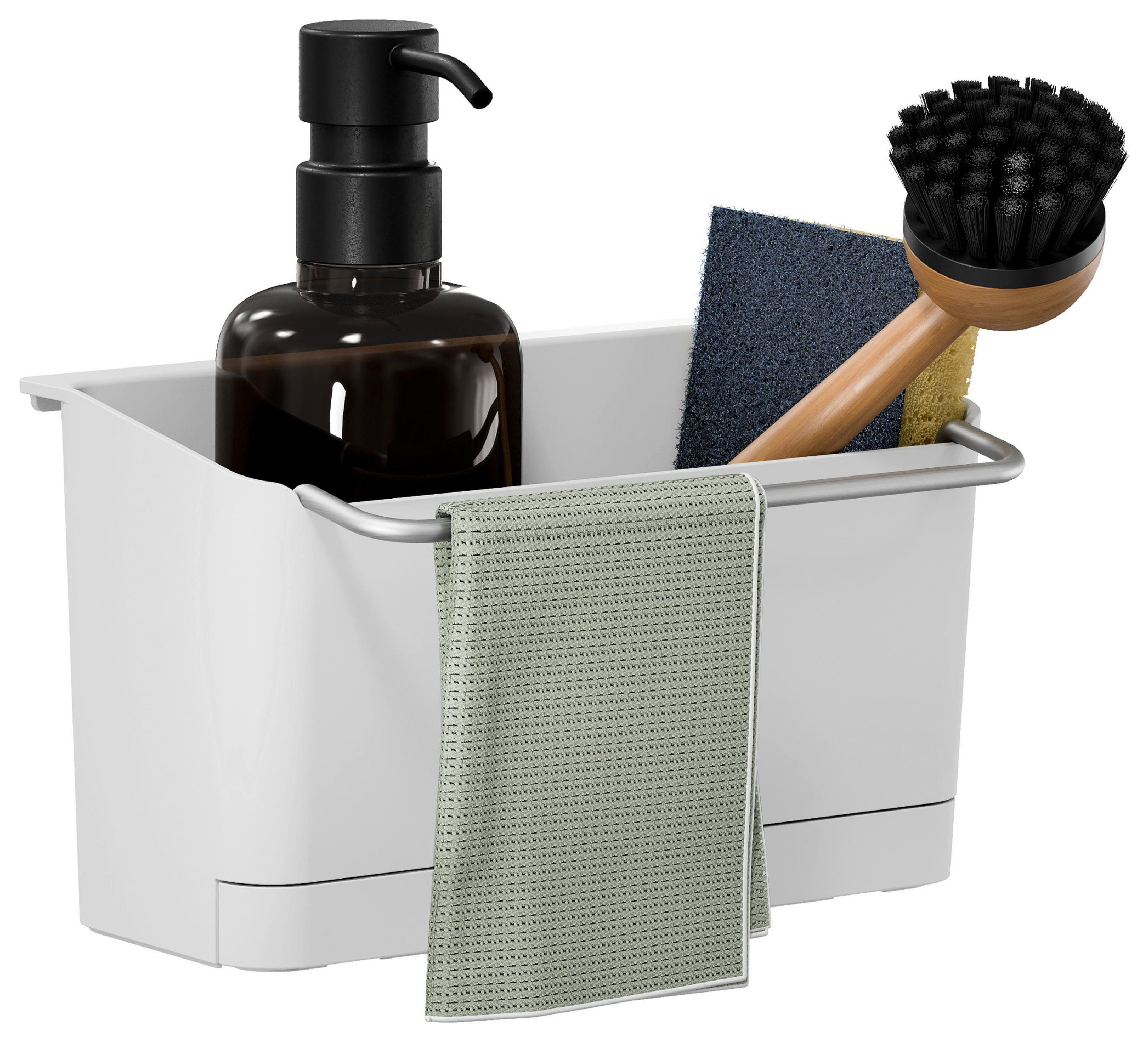 SPÜLORGANIZER   - Weiß, Basics, Kunststoff/Metall (20,5/12/13cm) - Tesa