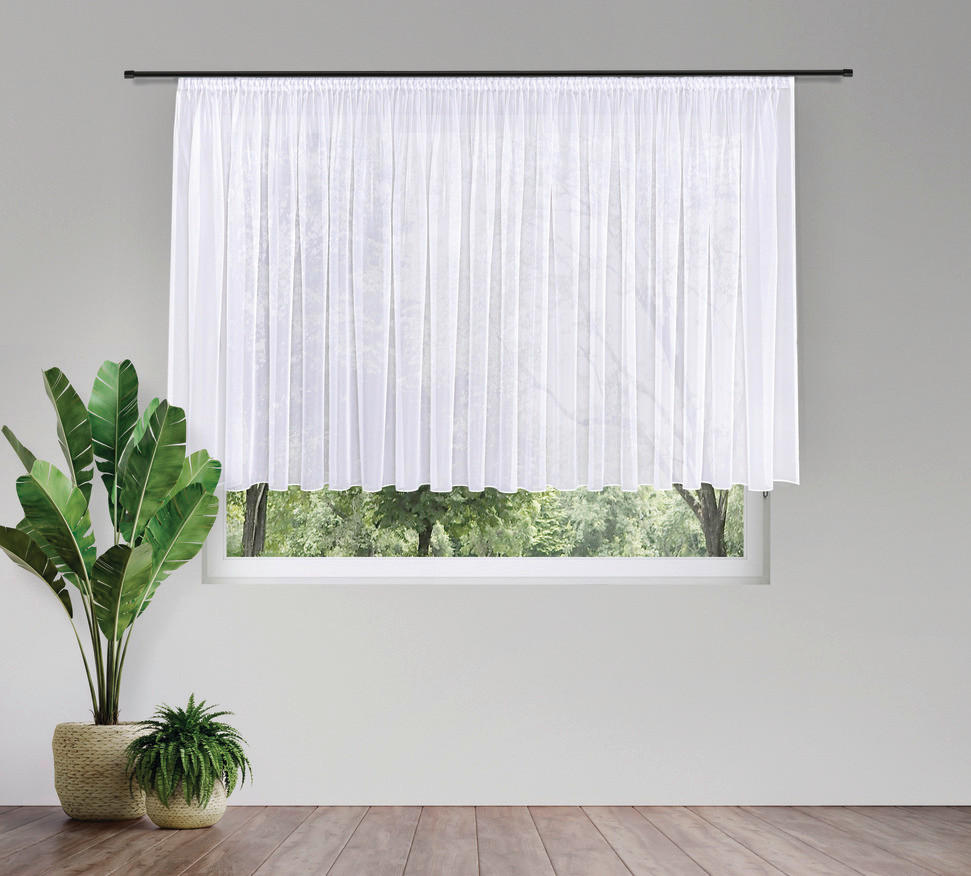 FERTIGSTORE  transparent  450/150 cm   - Weiß, Basics, Textil (450/150cm)