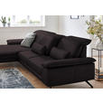 ECKSOFA in Echtleder Dunkelbraun  - Dunkelbraun/Schwarz, Design, Leder/Metall (193/328cm) - Dieter Knoll