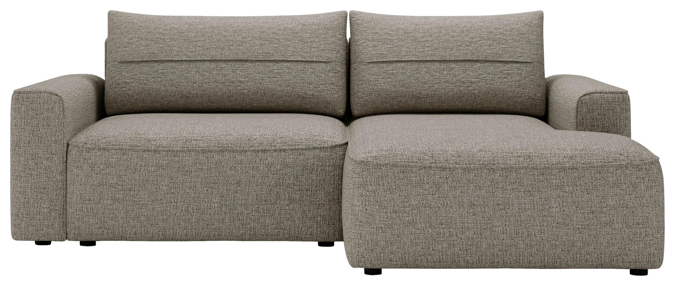 ECKSOFA Taupe Chenille  - Taupe/Schwarz, Design, Kunststoff/Textil (233/144cm) - Livetastic