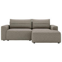 ECKSOFA in Chenille Taupe  - Taupe/Schwarz, Design, Kunststoff/Textil (233/144cm) - Livetastic