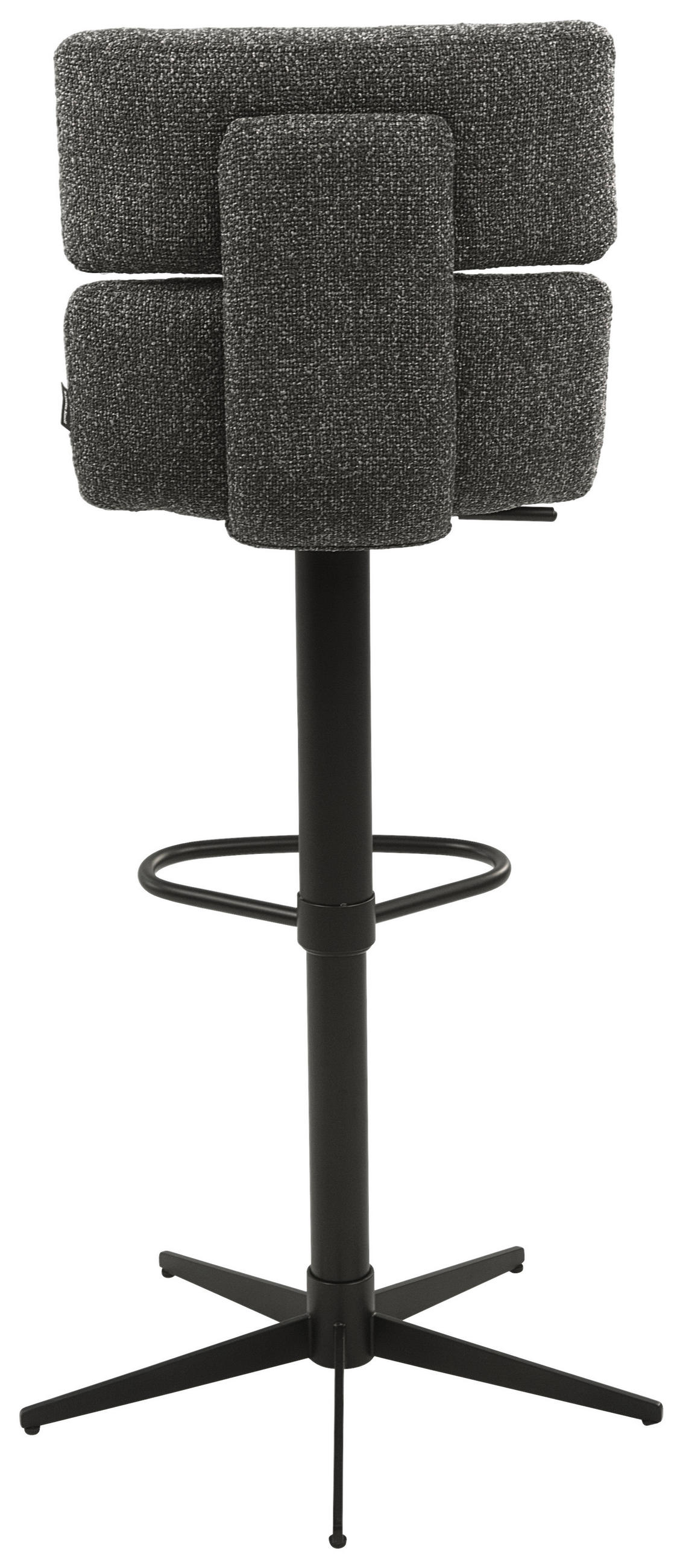 BARHOCKER Webstoff Schwarz, Dunkelgrau Eisen Lederauswahl, Stoffauswahl, Wippfunktion, Sitzfläche 360° drehbar  - Dunkelgrau/Schwarz, Design, Textil/Metall (42/99-117/50cm) - Dieter Knoll