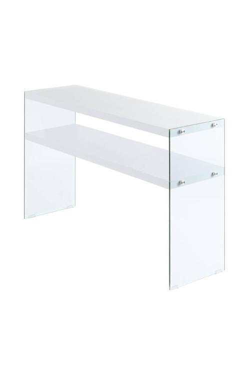 SIDOBORD i glas, trämaterial 32/110/75 cm  - klar/vit, Basics, trämaterial/glas (32/110/75cm) - Kayoom