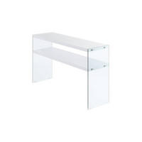 SIDOBORD i glas, trämaterial 32/110/75 cm  - klar/vit, Basics, trämaterial/glas (32/110/75cm) - Kayoom