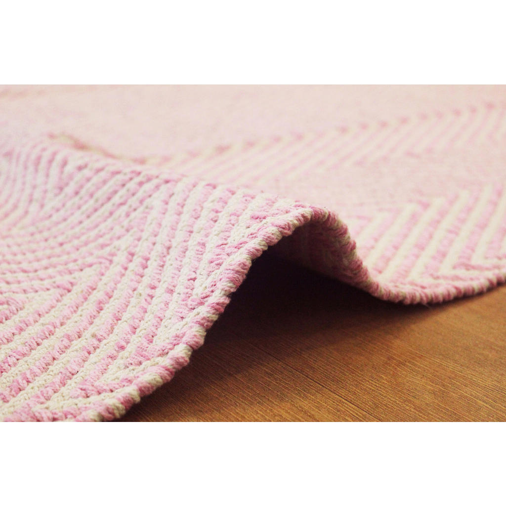 Thumbnail - Flachwebeteppich, Pink, Textil, Struktur, rechteckig, 120x170 cm, pflegeleicht, Teppiche & Böden, Teppiche, Webteppiche