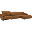 ECKSOFA in Echtleder Currygelb  313/165 cm  - Currygelb/Cognac, Design, Leder/Metall (313/165cm) - Emilio Belluti