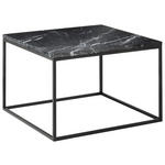 COUCHTISCH in Metall, Stein 65/65/41,5 cm  - Schwarz, Design, Stein/Metall (65/65/41,5cm) - Johann Jakob