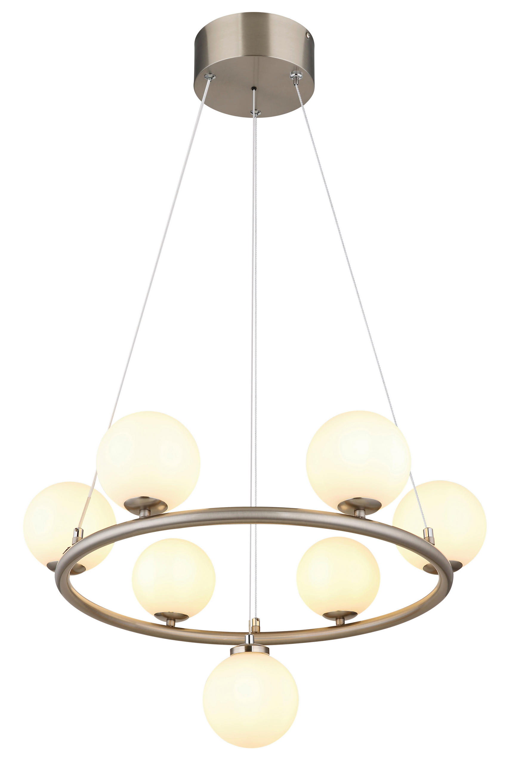 LED-HÄNGELEUCHTE 60/120 cm    - Weiss/Schwarz, Design, Glas/Kunststoff (60/120cm) - Globo