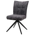 STUHL - Dunkelgrau/Schwarz, Design, Textil/Metall (47/92/66cm) - Hom`in