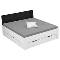 STAURAUMBETT 180/200 cm,  in Weiß,  - Schwarz/Weiß, Design, Holzwerkstoff (180/200cm) - Xora