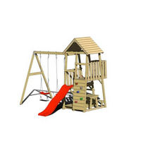 SPIELTURM 340/270/290 cm  - Rot/Naturfarben, KONVENTIONELL, Holz (340/270/290cm) - Ambia Garden