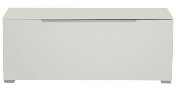 LOWBOARD  in 110/58/45 cm  - Alufarben/Weiß, Design, Glas/Holzwerkstoff (110/58/45cm) - Moderano