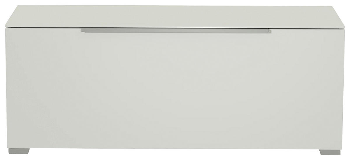 LOWBOARD  in 110/58/45 cm  - Alufarben/Weiß, Design, Glas/Holzwerkstoff (110/58/45cm) - Moderano