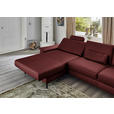 ECKSOFA  in Echtleder Brombeere  176/334 cm  - Brombeere/Schwarz, Design, Leder/Metall (176/334cm) - Dieter Knoll