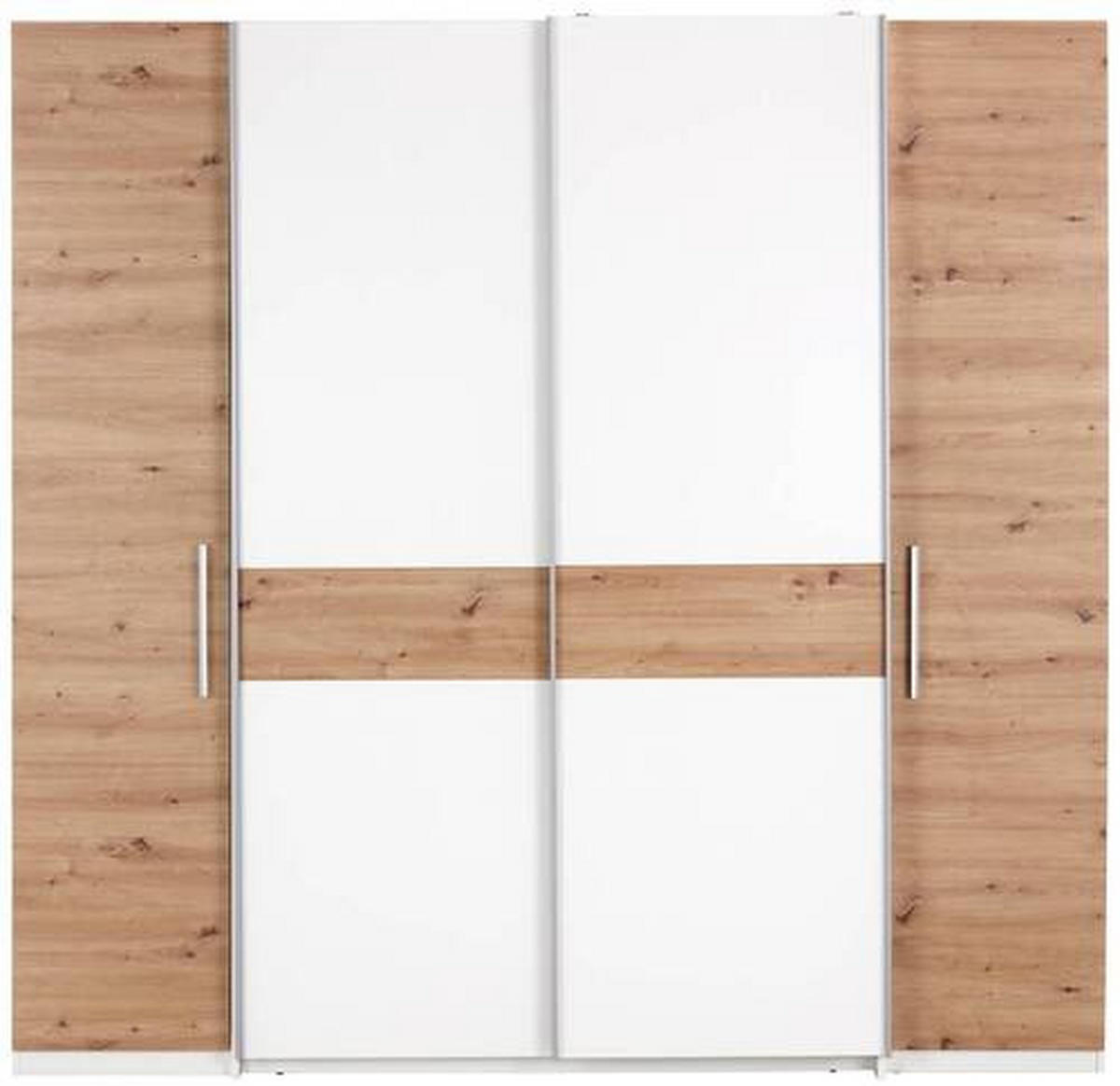 DREHTÜRENSCHRANK 215/215/62 cm 4-türig Weiß, Eiche Artisan  - Chromfarben/Weiß, KONVENTIONELL, Holzwerkstoff (215/215/62cm)