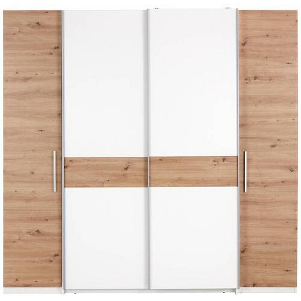 Drehtürenschrank B: 215 cm Fabio Weiß/Eiche Artisan Dekor