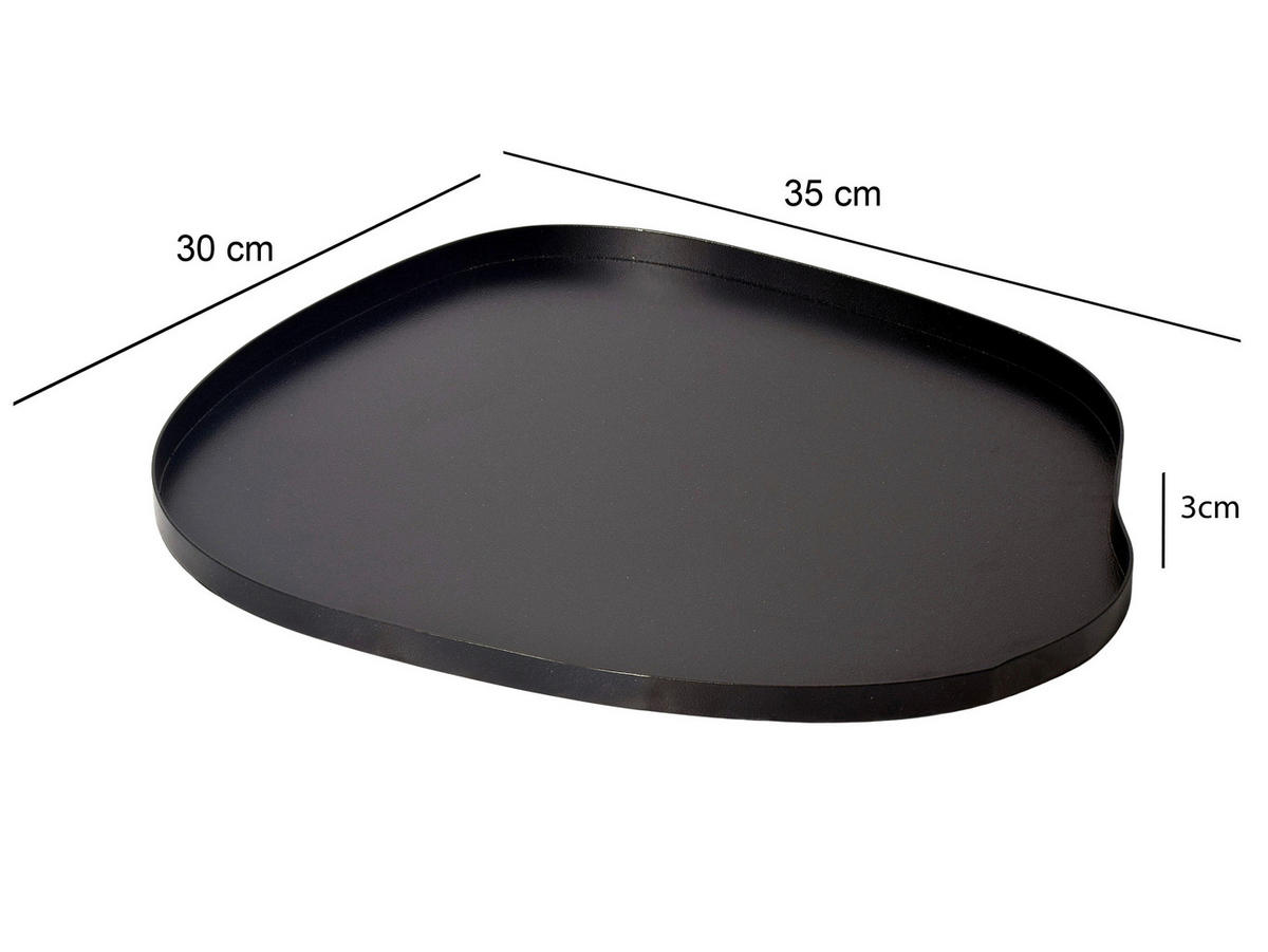 DEKOTABLETT - Schwarz, Design, Metall (35/30/3cm) - Livetastic