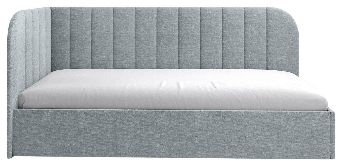 POLSTERBETT 90/200 cm,  in gepolstertes Kopfteil, Lattenrost, Bettkasten,  - Schwarz/Minttürkis, MODERN, Holz/Holzwerkstoff (90/200cm) - MID.YOU