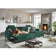 ECKSOFA Dieter Knoll in Chenille, Flachgewebe Waldgrün  316/175 cm  - Waldgrün/Schwarz, Design, Textil/Metall (316/175cm) - Dieter Knoll