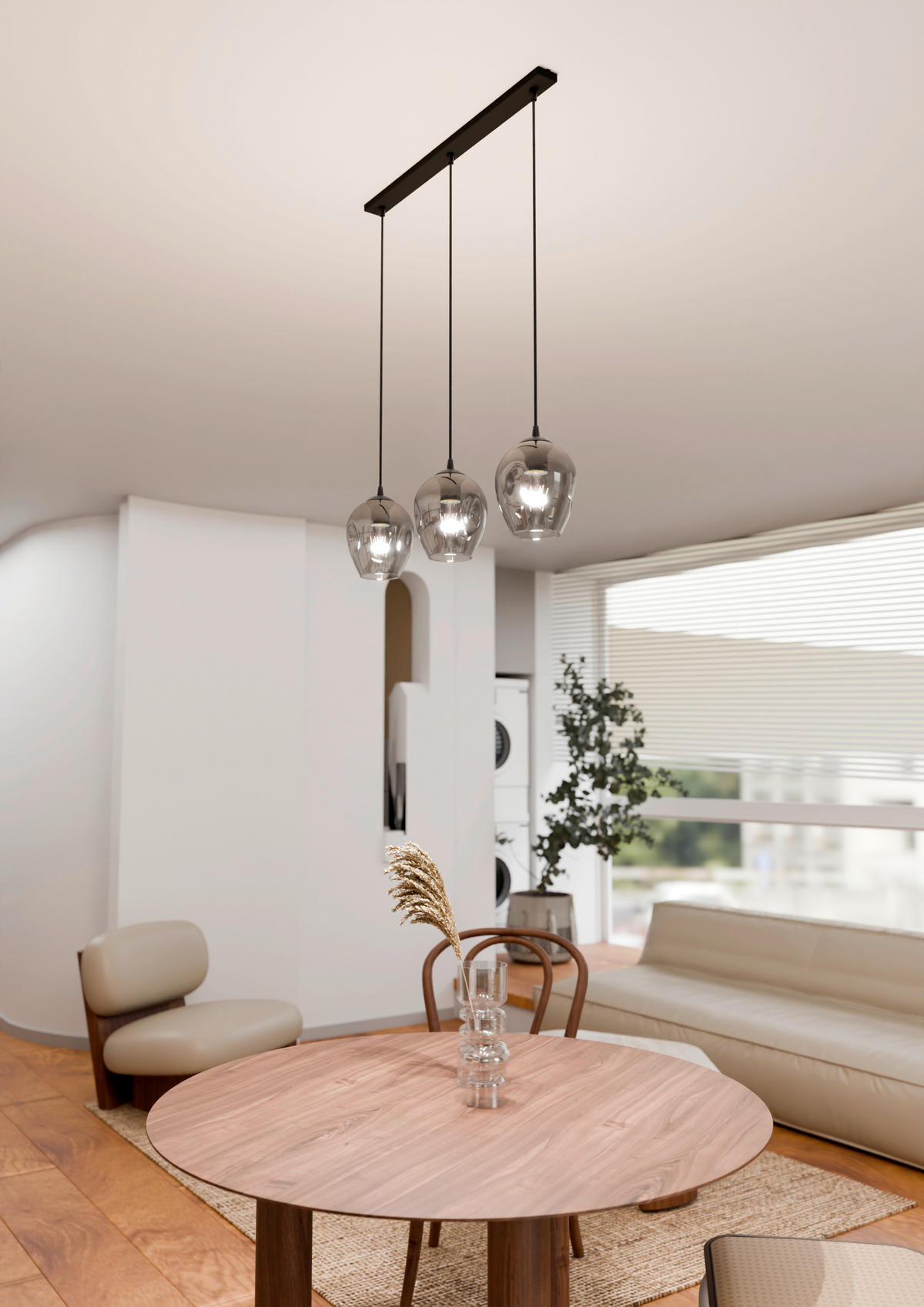 HÄNGELEUCHTE  70/14/100 cm    - Schwarz, KONVENTIONELL, Glas/Metall (70/14/100cm)