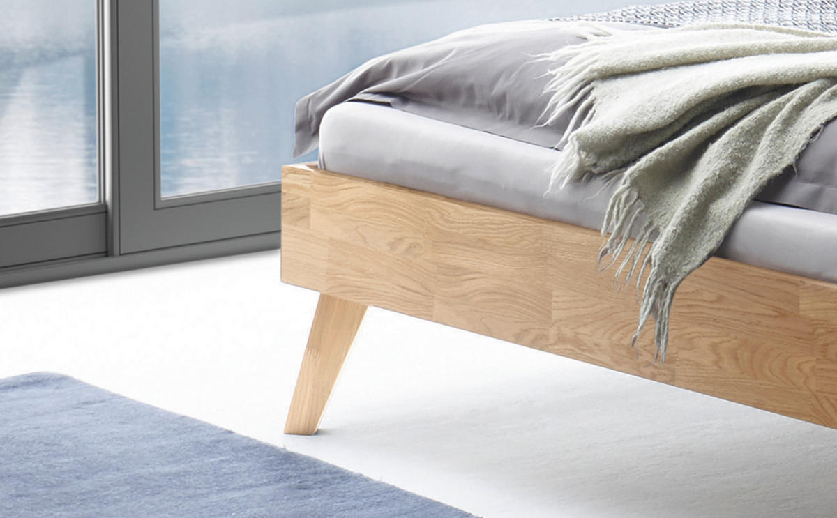 BETT 180/200 cm  in Eiche Bianco   - Eiche Bianco/Eichefarben, Natur, Holz (180/200cm) - Hasena