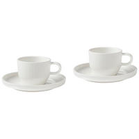 ESZPRESSZÓ CSÉSZE ÉS CSÉSZEALJ  - fehér, Design, kerámia - Dieter Knoll
